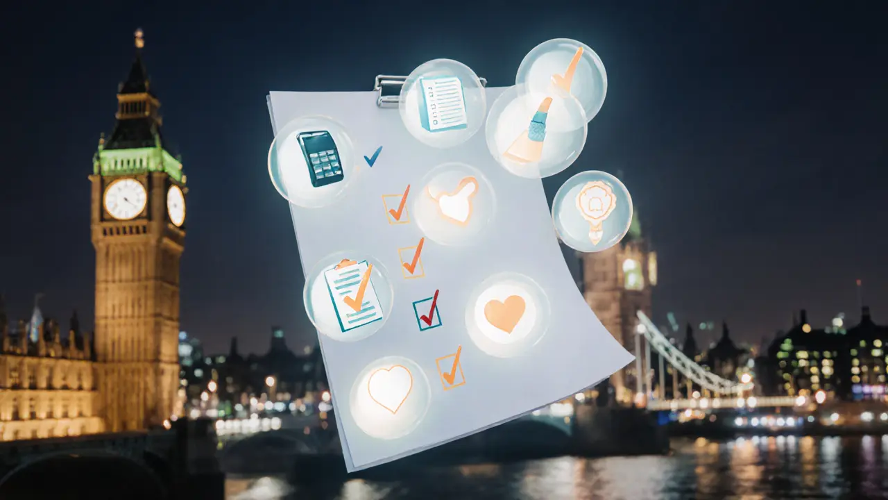 A conceptual checklist of seven key criteria for choosing a trusted sex massage parlour in London.